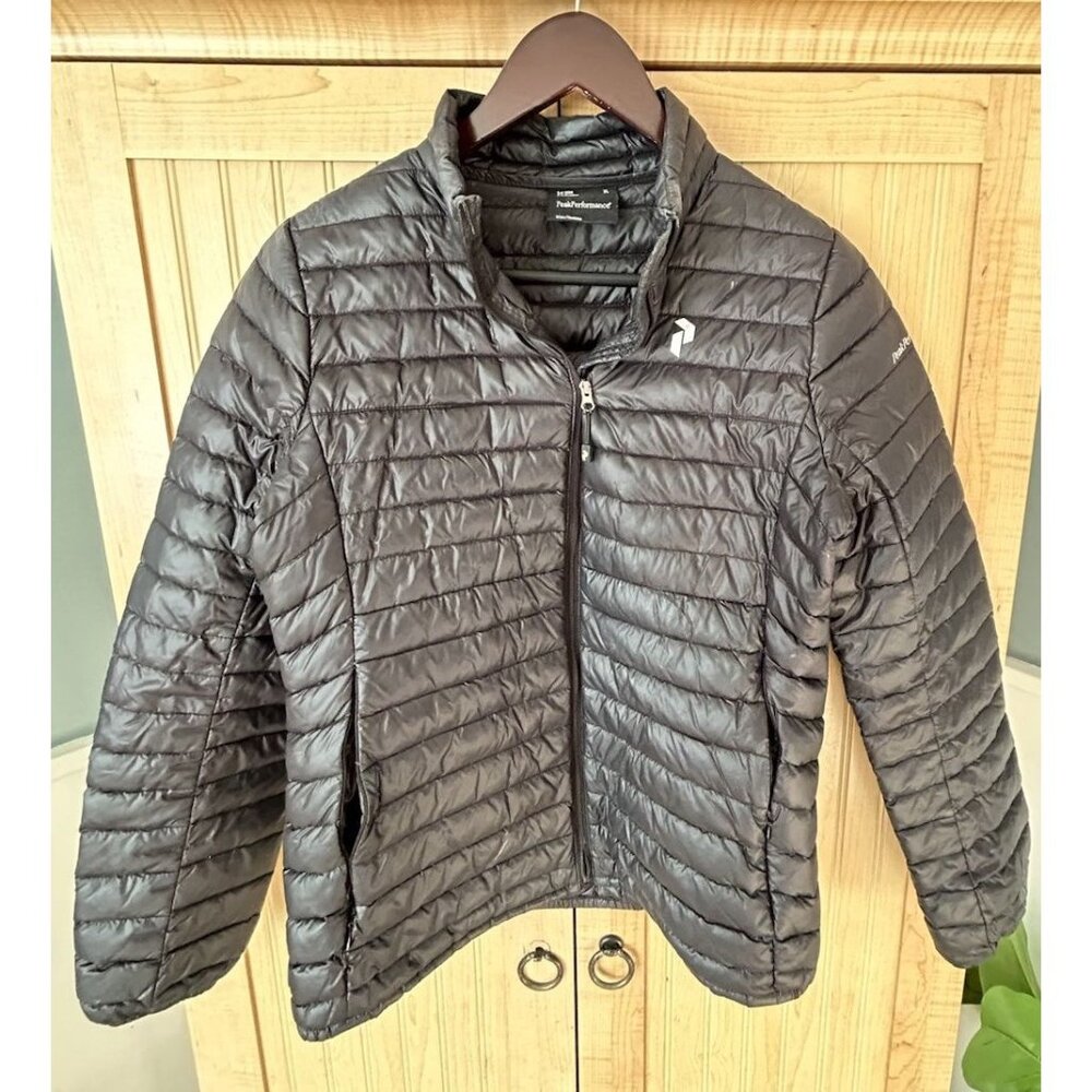 Peak‎ Performance Black Down Puffer Coat Jacket Style Ward Liner Size XL *flaws*